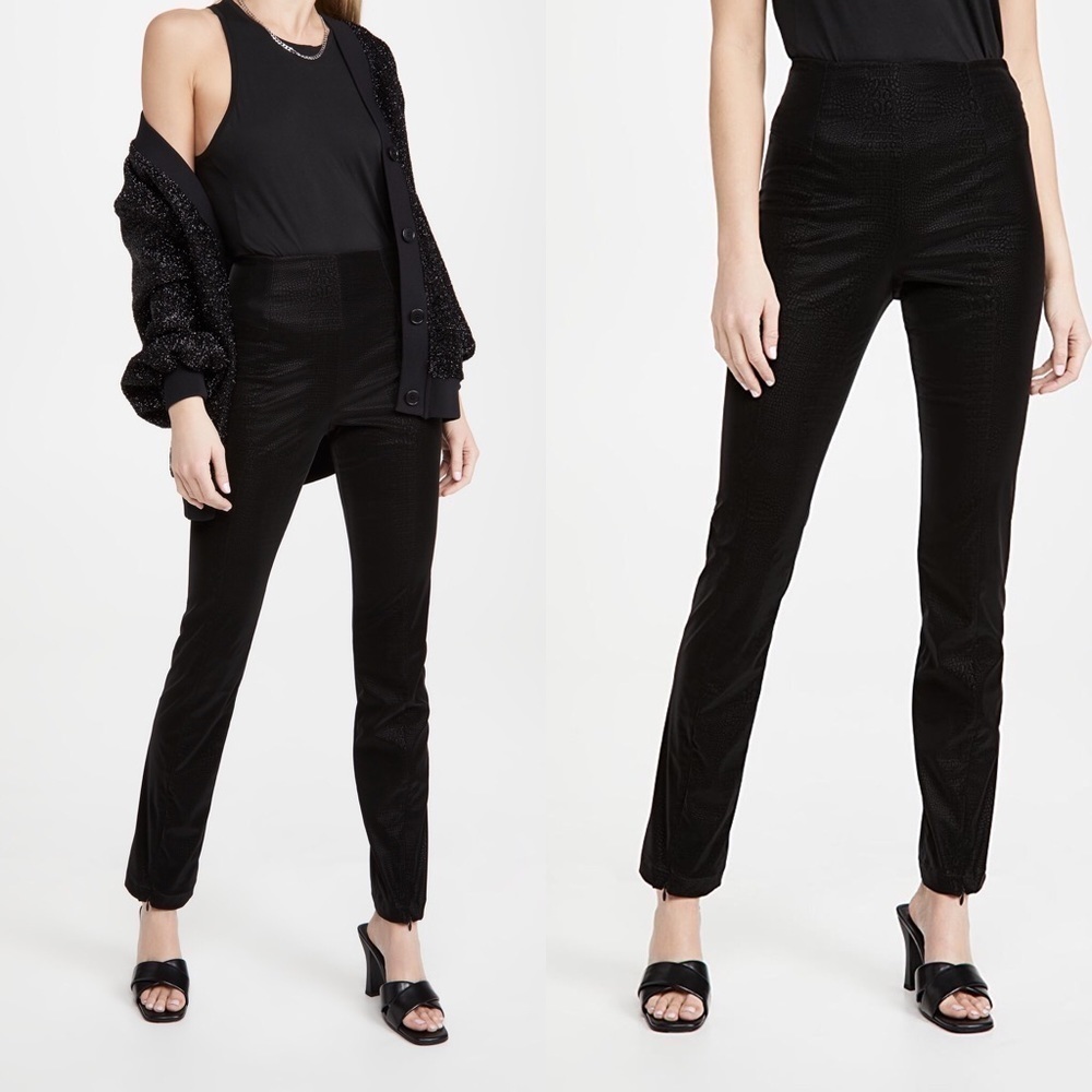 Good American Black Croc Exec Pants 2